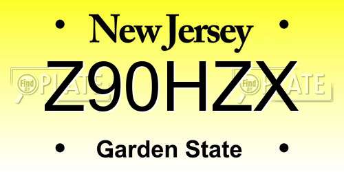 Z90HZX New Jersey License Plate