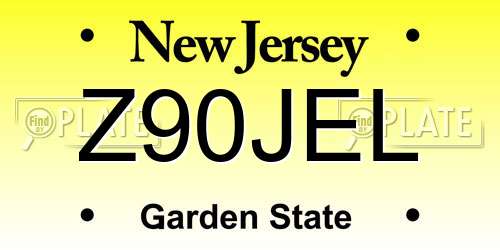 Z90JEL New Jersey License Plate