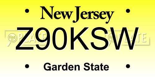 Z90KSW New Jersey License Plate