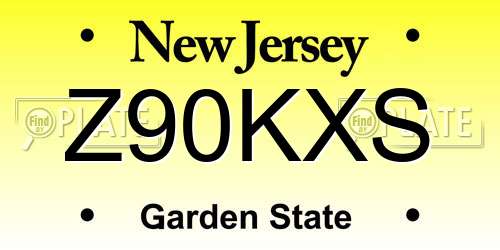 Z90KXS New Jersey License Plate