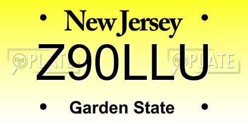 Z90LLU New Jersey License Plate