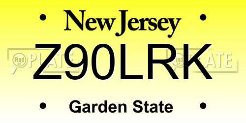 Z90LRK New Jersey License Plate