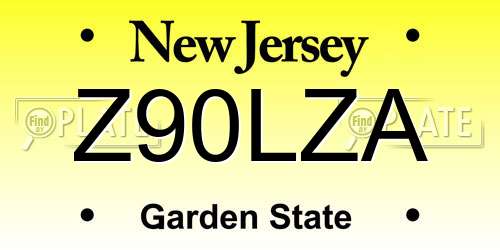 Z90LZA New Jersey License Plate