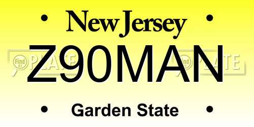 Z90MAN New Jersey License Plate