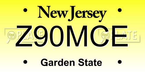 Z90MCE New Jersey License Plate