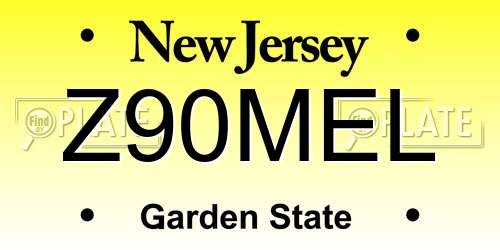 Z90MEL New Jersey License Plate
