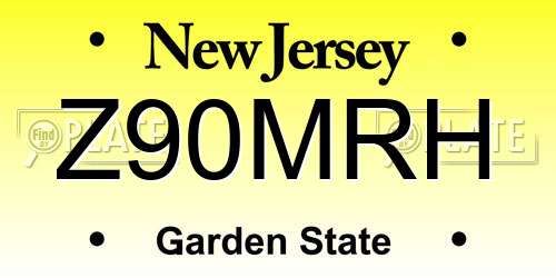 Z90MRH New Jersey License Plate