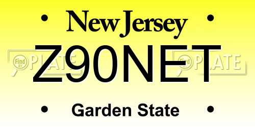 Z90NET New Jersey License Plate