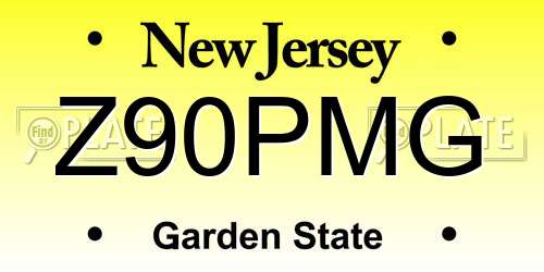 Z90PMG New Jersey License Plate