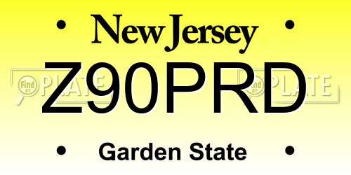 Z90PRD New Jersey License Plate