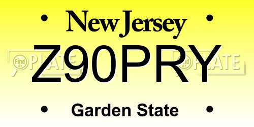 Z90PRY New Jersey License Plate