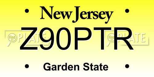 Z90PTR New Jersey License Plate
