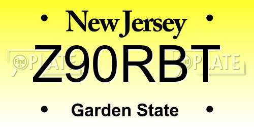 Z90RBT New Jersey License Plate