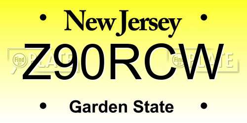 Z90RCW New Jersey License Plate