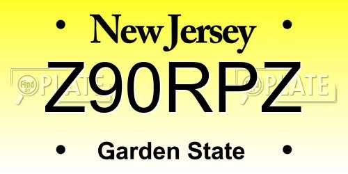 Z90RPZ New Jersey License Plate