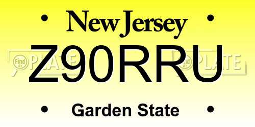 Z90RRU New Jersey License Plate