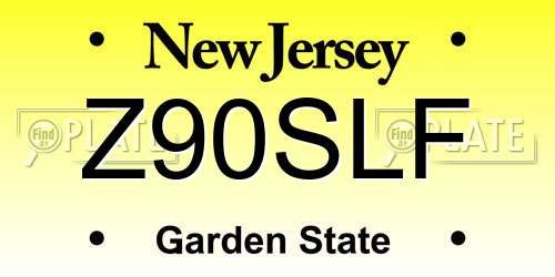 Z90SLF New Jersey License Plate