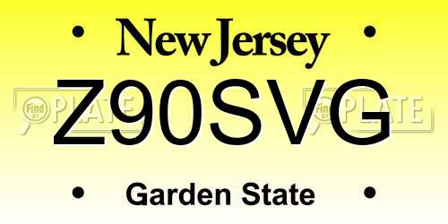 Z90SVG New Jersey License Plate