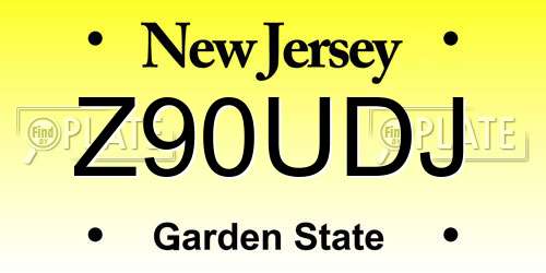 Z90UDJ New Jersey License Plate