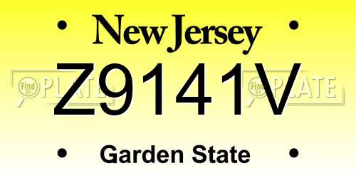Z9141V New Jersey License Plate
