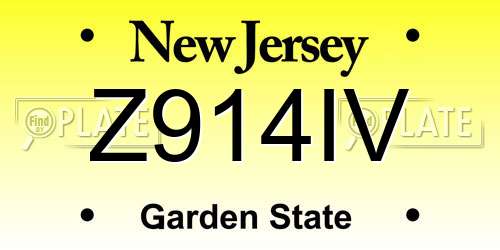 Z914IV New Jersey License Plate