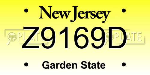 Z9169D New Jersey License Plate