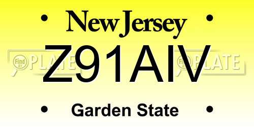 Z91AIV New Jersey License Plate