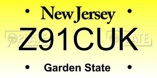 Z91CUK New Jersey License Plate