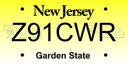 Z91CWR New Jersey License Plate