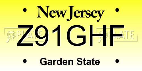 Z91GHF New Jersey License Plate