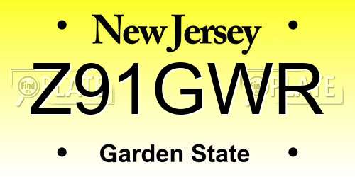 Z91GWR New Jersey License Plate
