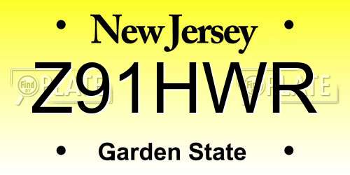 Z91HWR New Jersey License Plate