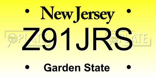 Z91JRS New Jersey License Plate