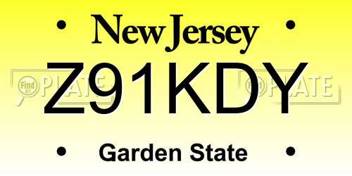 Z91KDY New Jersey License Plate