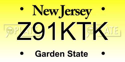 Z91KTK New Jersey License Plate
