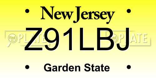 Z91LBJ New Jersey License Plate