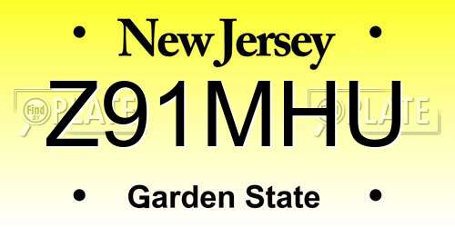 Z91MHU New Jersey License Plate