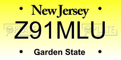 Z91MLU New Jersey License Plate