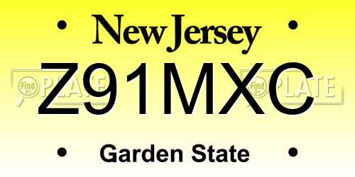 Z91MXC New Jersey License Plate