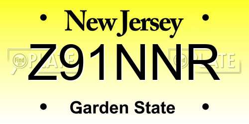Z91NNR New Jersey License Plate