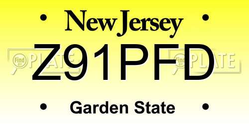 Z91PFD New Jersey License Plate