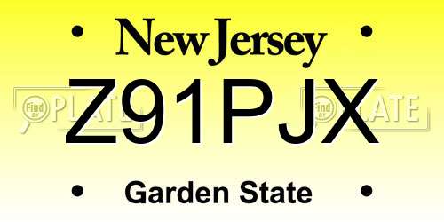 Z91PJX New Jersey License Plate