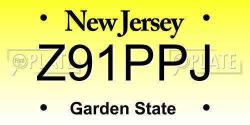 Z91PPJ New Jersey License Plate