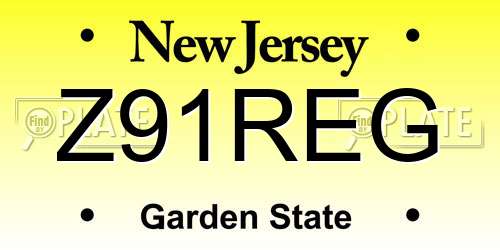 Z91REG New Jersey License Plate