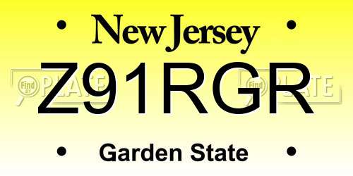 Z91RGR New Jersey License Plate