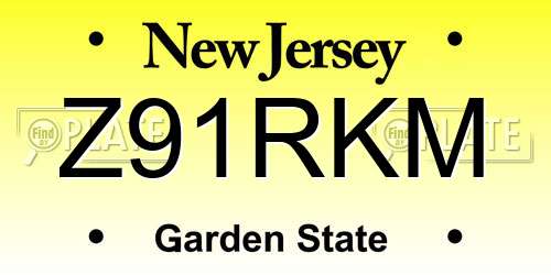 Z91RKM New Jersey License Plate