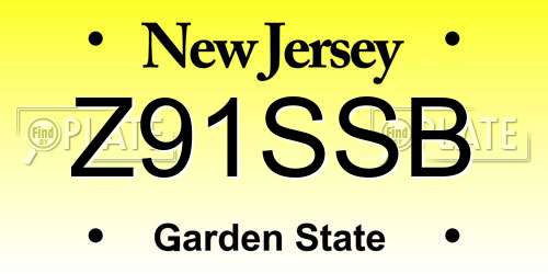 Z91SSB New Jersey License Plate
