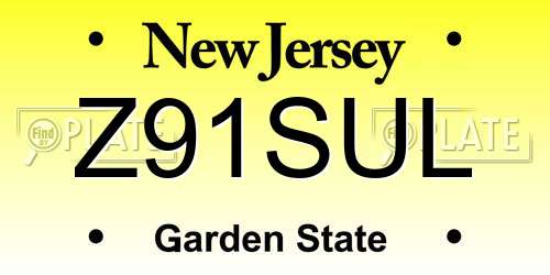 Z91SUL New Jersey License Plate