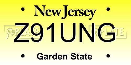Z91UNG New Jersey License Plate