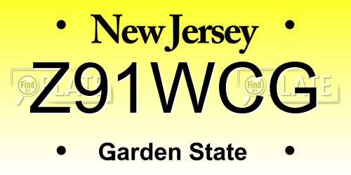 Z91WCG New Jersey License Plate